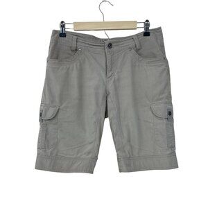 Kuhl Women Shorts Sz 8 Beige Hiking Cargo Lightweight Outdoor Casual 11" Inseam‎